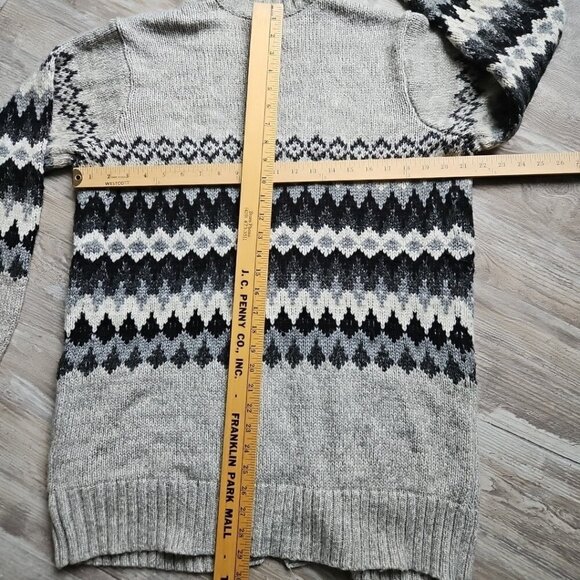 American Eagle Cardigan Sweater Women Open Front Aztec Chunky Pockets Long AEO - Picture 10 of 13